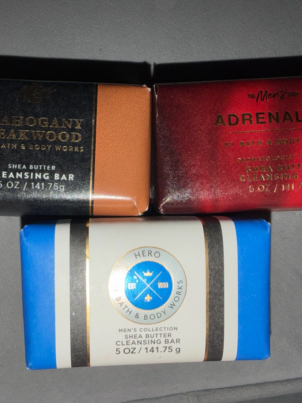 Bath & Body Works Hero Shea Butter Cleansing Bar - Blue, White, Gold Accents